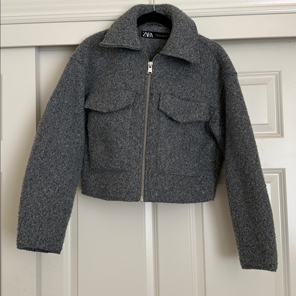 Zara Boucle Cropped Jacket